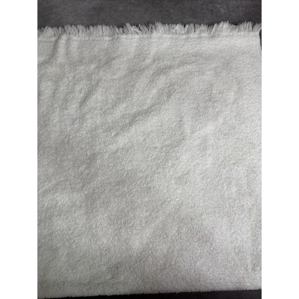 Cannon VTG Floral Fold‎ & White Fringe Towel Set Hand Bath USA Cotton